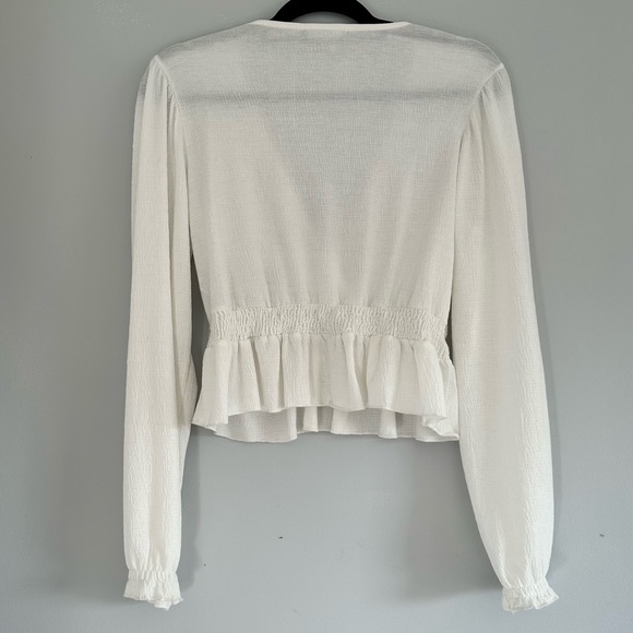 Bershka Wrap Long Sleeve Top with elastic waist - Picture 2 of 3